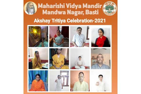 MVM Basti celebrated Akshya Tritiya. 
Staff, teachers, students and parents participated through online mode.